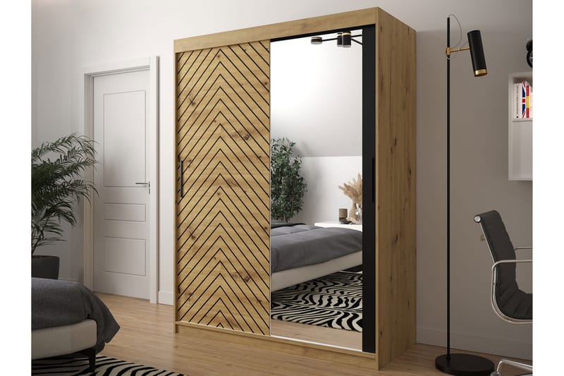 Garderobe 150 - Svart|Natur - Oppbevaring - Klesoppbevaring - Garderober & garderobesystem