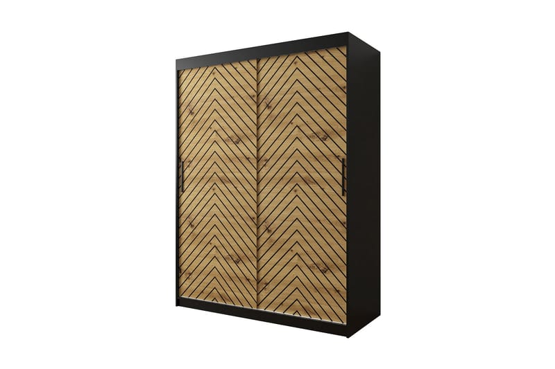 Garderobe 150 - Svart|Natur - Oppbevaring - Klesoppbevaring - Garderober & garderobesystem