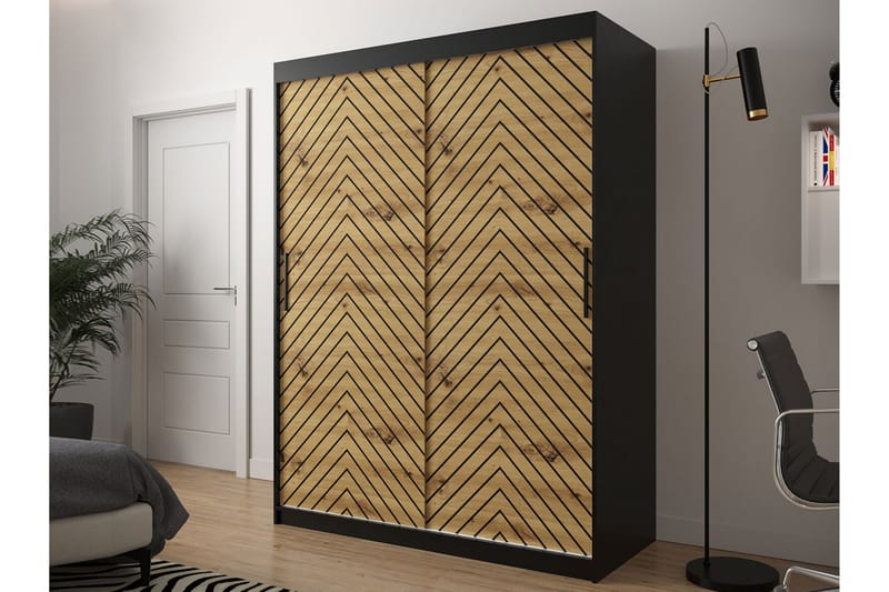 Garderobe 150 - Svart|Natur - Oppbevaring - Klesoppbevaring - Garderober & garderobesystem
