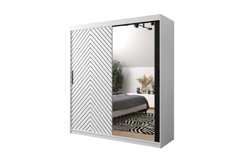 Garderobe 180 - Hvit|Svart - Oppbevaring - Klesoppbevaring - Garderober & garderobesystem