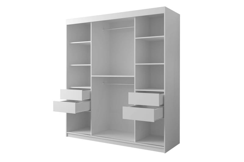 Garderobe 180 - Hvit|Svart - Oppbevaring - Klesoppbevaring - Garderober & garderobesystem