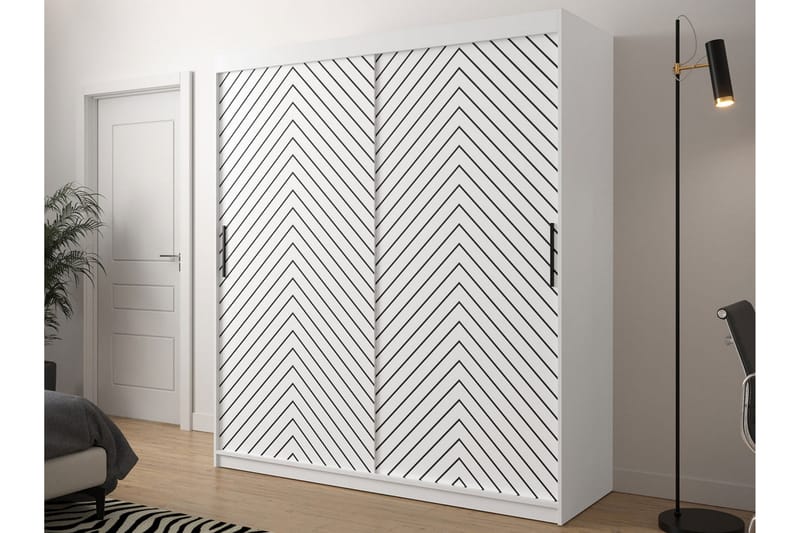 Garderobe 180 - Hvit|Svart - Oppbevaring - Klesoppbevaring - Garderober & garderobesystem