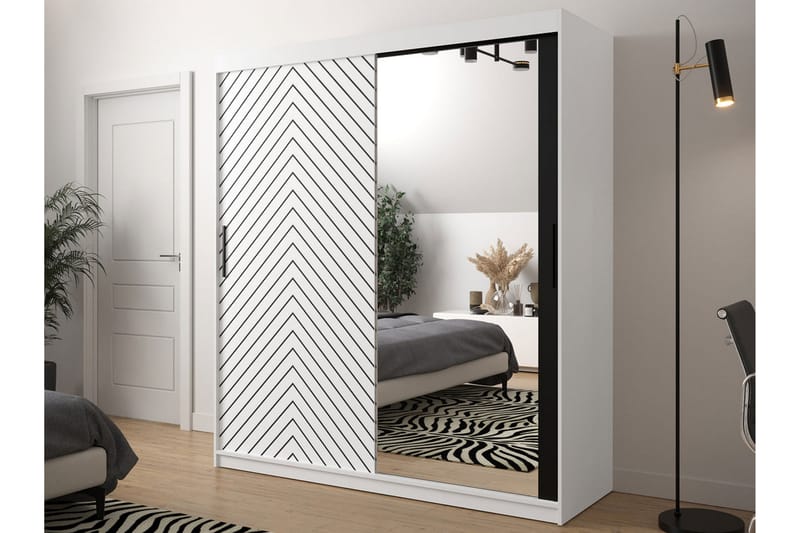 Garderobe 180 - Hvit|Svart - Oppbevaring - Klesoppbevaring - Garderober & garderobesystem