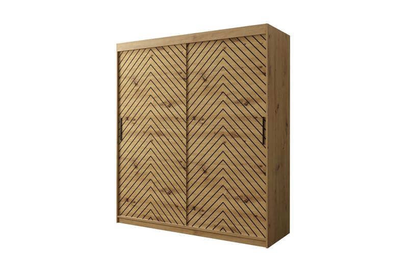 Garderobe 180 - Svart|Natur - Oppbevaring - Klesoppbevaring - Garderober & garderobesystem