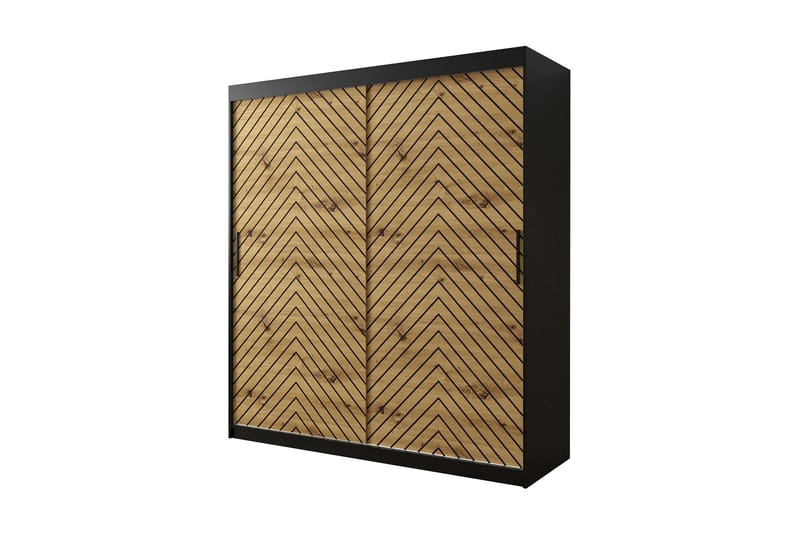 Garderobe 180 - Svart|Natur - Oppbevaring - Klesoppbevaring - Garderober & garderobesystem