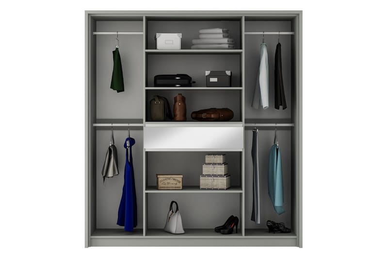 Garderobe 200 cm - Hvit - Oppbevaring - Klesoppbevaring - Garderober & garderobesystem