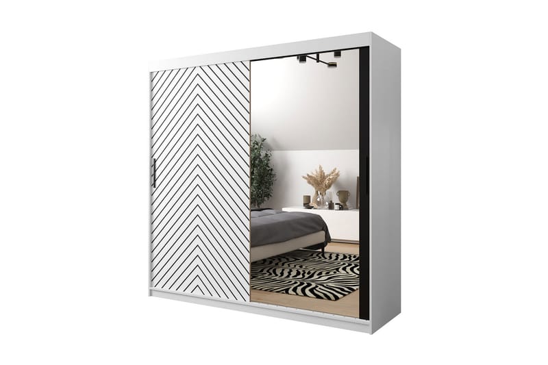 Garderobe 200 - Hvit|Svart - Oppbevaring - Klesoppbevaring - Garderober & garderobesystem
