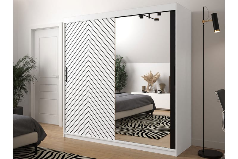 Garderobe 200 - Hvit|Svart - Oppbevaring - Klesoppbevaring - Garderober & garderobesystem