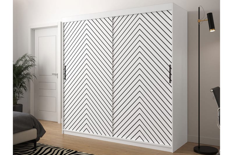 Garderobe 200 - Hvit|Svart - Oppbevaring - Klesoppbevaring - Garderober & garderobesystem