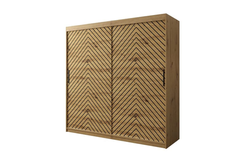 Garderobe 200 - Svart|Natur - Oppbevaring - Klesoppbevaring - Garderober & garderobesystem