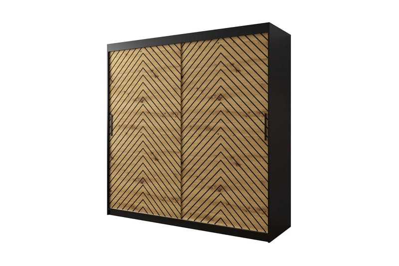 Garderobe 200 - Svart|Natur - Oppbevaring - Klesoppbevaring - Garderober & garderobesystem