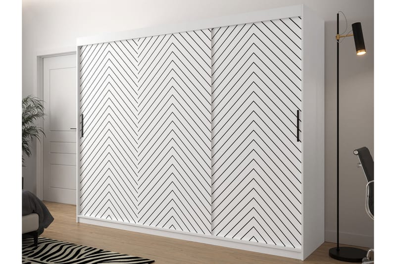 Garderobe 250 - Hvit|Svart - Oppbevaring - Klesoppbevaring - Garderober & garderobesystem