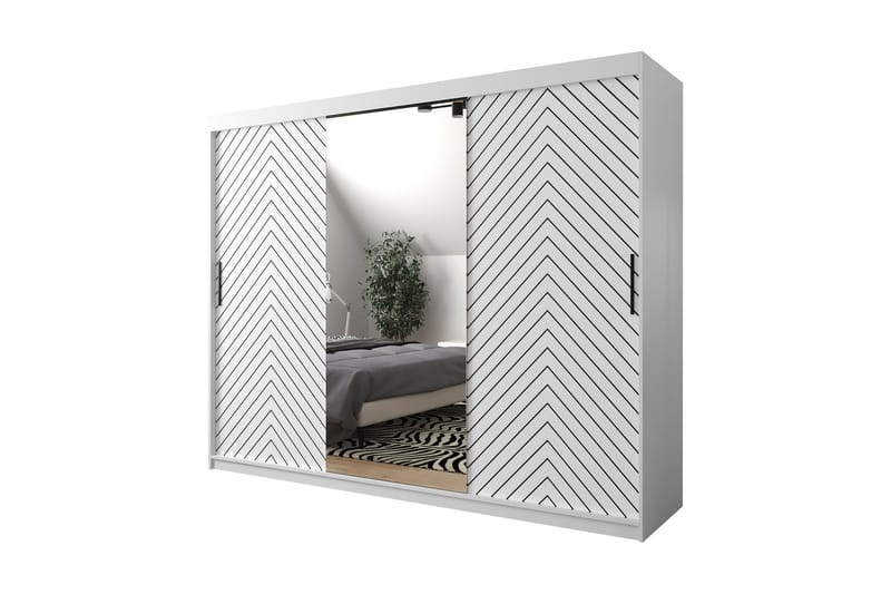 Garderobe 250 - Hvit|Svart - Oppbevaring - Klesoppbevaring - Garderober & garderobesystem