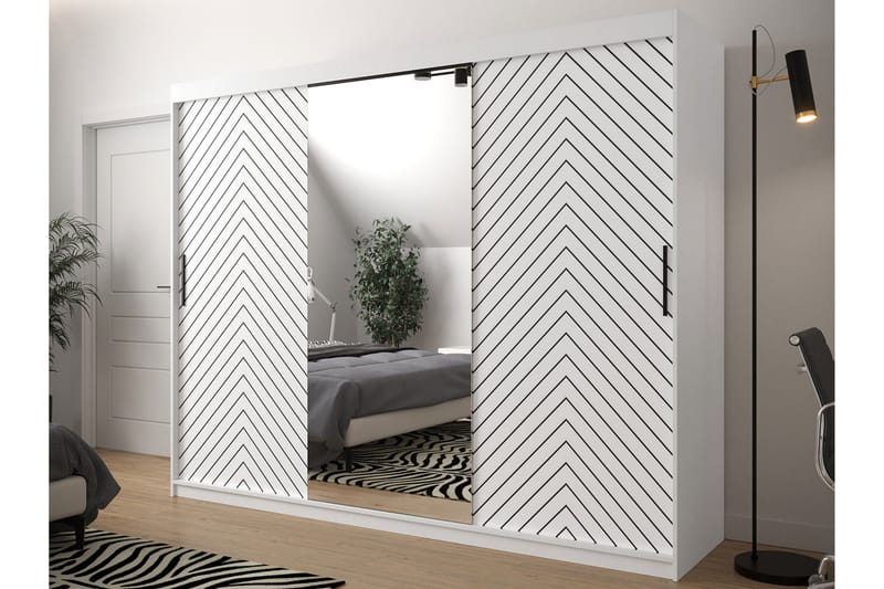 Garderobe 250 - Hvit|Svart - Oppbevaring - Klesoppbevaring - Garderober & garderobesystem