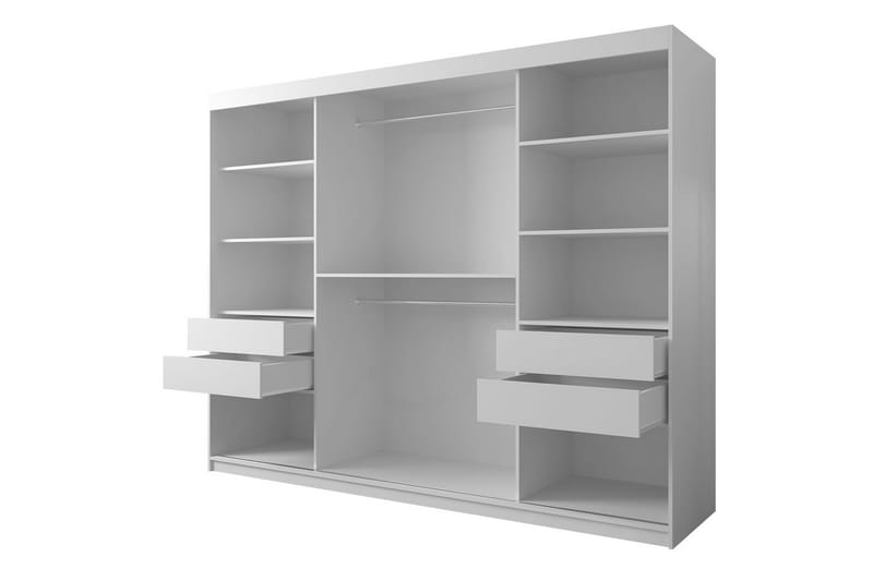 Garderobe 250 - Hvit|Svart - Oppbevaring - Klesoppbevaring - Garderober & garderobesystem