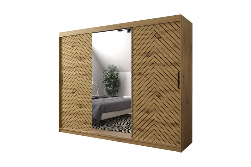 Garderobe 250 - Svart|Natur - Oppbevaring - Klesoppbevaring - Garderober & garderobesystem