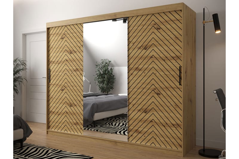 Garderobe 250 - Svart|Natur - Oppbevaring - Klesoppbevaring - Garderober & garderobesystem