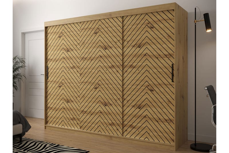 Garderobe 250 - Svart|Natur - Oppbevaring - Klesoppbevaring - Garderober & garderobesystem