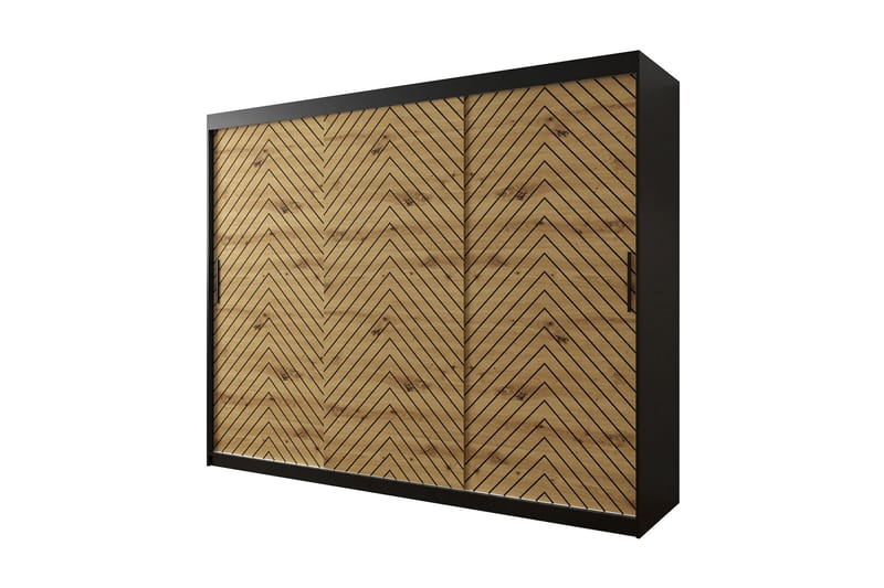 Garderobe 250 - Svart|Natur - Oppbevaring - Klesoppbevaring - Garderober & garderobesystem