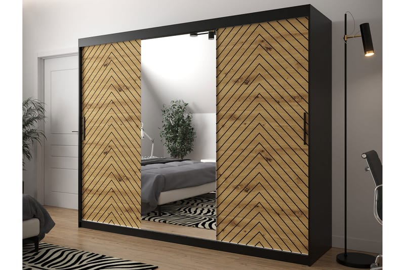 Garderobe 250 - Svart|Natur - Oppbevaring - Klesoppbevaring - Garderober & garderobesystem