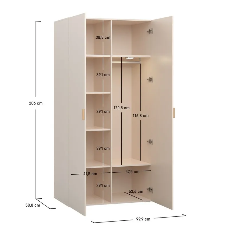 Garderobe 4 You Fresh 2 Dører - Eik - Oppbevaring - Klesoppbevaring - Garderober & garderobesystem - Garderobeskap & klesskap