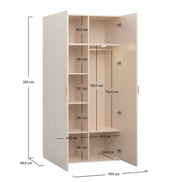 Garderobe 4 You Fresh 2 Dører - Sandbeige - Oppbevaring - Klesoppbevaring - Garderober & garderobesystem - Garderobeskap & klesskap
