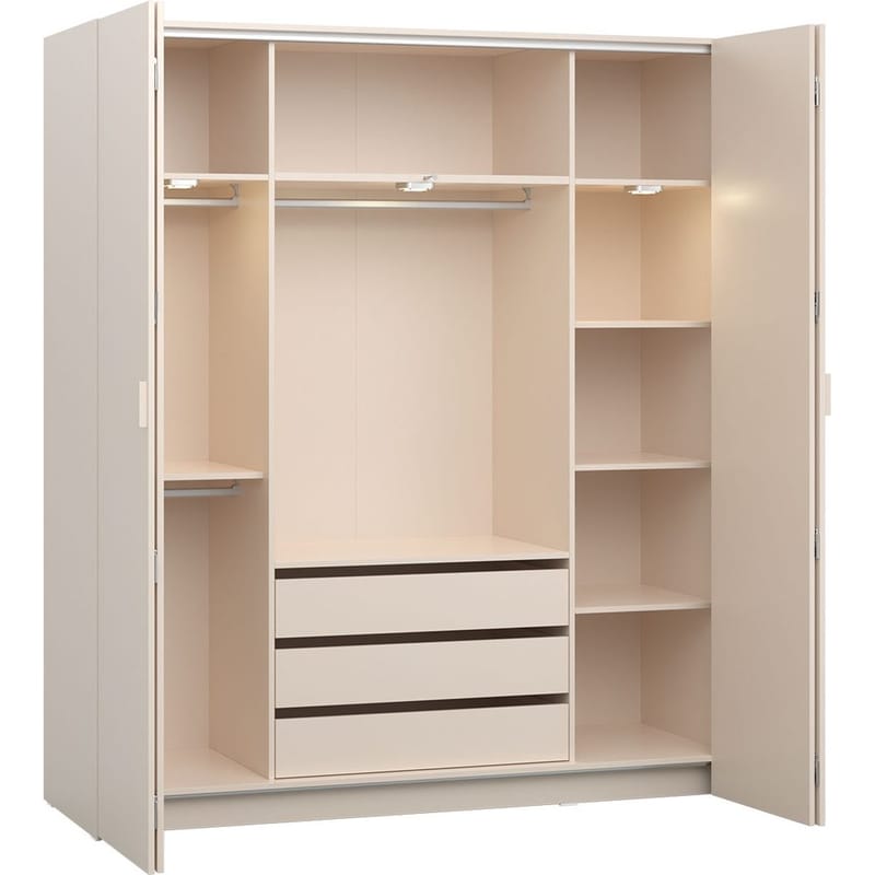 Garderobe 4 You Fresh 4 Dører - Sandbeige, 206 cm - Oppbevaring - Klesoppbevaring - Garderober & garderobesystem - Garderobeskap & klesskap