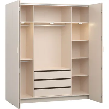 Garderobe 4 You Fresh 4 Dører - Sandbeige, 206 cm - Oppbevaring - Klesoppbevaring - Garderober & garderobesystem - Garderobeskap & klesskap