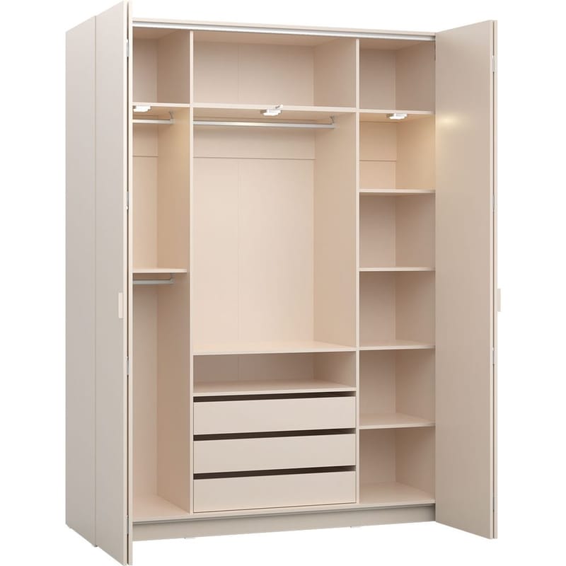 Garderobe 4 You Fresh 4 Dører - Sandbeige, 240,6 cm - Oppbevaring - Klesoppbevaring - Garderober & garderobesystem - Garderobeskap & klesskap