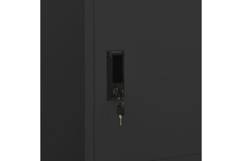 Garderobe antrasitt 80x50x180 cm stål - Antrasittgrå - Oppbevaring - Klesoppbevaring - Garderober & garderobesystem