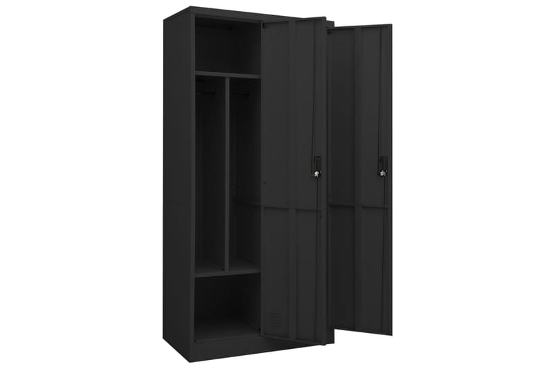 Garderobe antrasitt 80x50x180 cm stål - Antrasittgrå - Oppbevaring - Klesoppbevaring - Garderober & garderobesystem