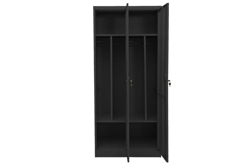 Garderobe antrasitt 80x50x180 cm stål - Antrasittgrå - Oppbevaring - Klesoppbevaring - Garderober & garderobesystem