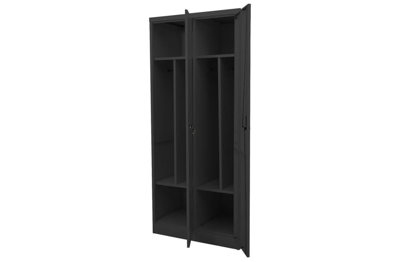 Garderobe antrasitt 80x50x180 cm stål - Antrasittgrå - Oppbevaring - Klesoppbevaring - Garderober & garderobesystem