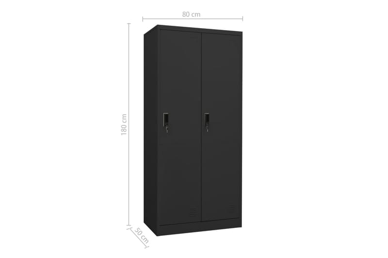 Garderobe antrasitt 80x50x180 cm stål - Antrasittgrå - Oppbevaring - Klesoppbevaring - Garderober & garderobesystem