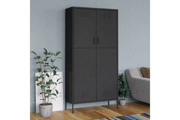 Garderobe antrasitt 90x50x180 cm stål - Antrasittgrå - Oppbevaring - Klesoppbevaring - Garderober & garderobesystem