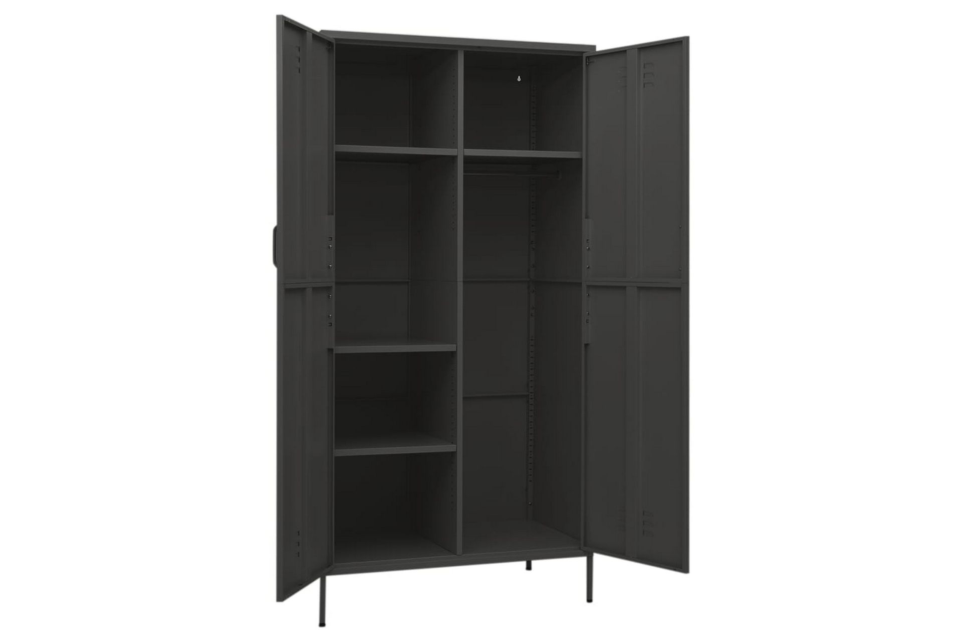 Garderobe antrasitt 90x50x180 cm stål - Antrasittgrå - Oppbevaring - Klesoppbevaring - Garderober & garderobesystem