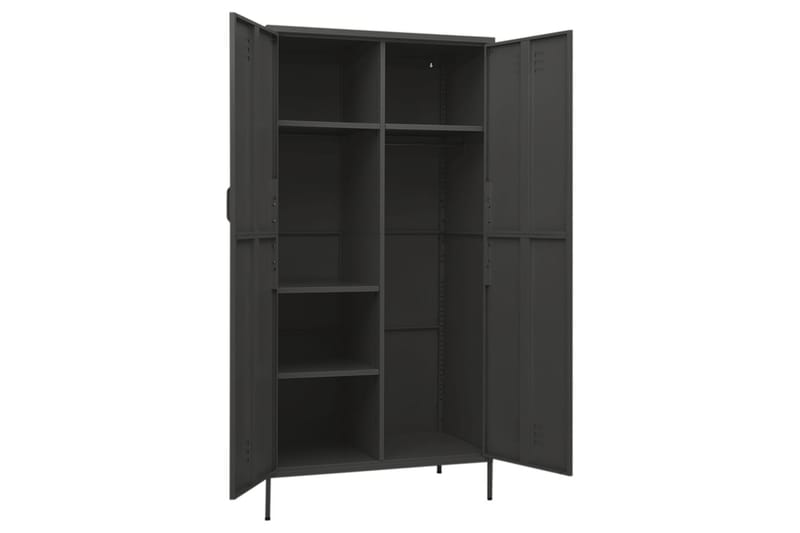 Garderobe antrasitt 90x50x180 cm stål - Antrasittgrå - Garderober & garderobesystem - Garderobeskap & klesskap