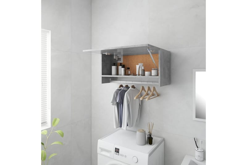 Garderobe betonggrå 70x32,5x35 cm sponplate - Grå - Oppbevaring - Klesoppbevaring - Garderober & garderobesystem