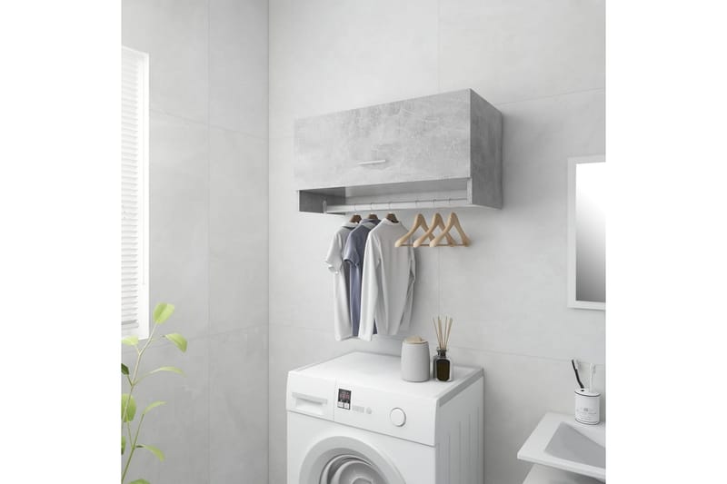 Garderobe betonggrå 70x32,5x35 cm sponplate - Grå - Oppbevaring - Klesoppbevaring - Garderober & garderobesystem