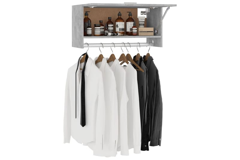 Garderobe betonggrå 70x32,5x35 cm sponplate - Grå - Oppbevaring - Klesoppbevaring - Garderober & garderobesystem
