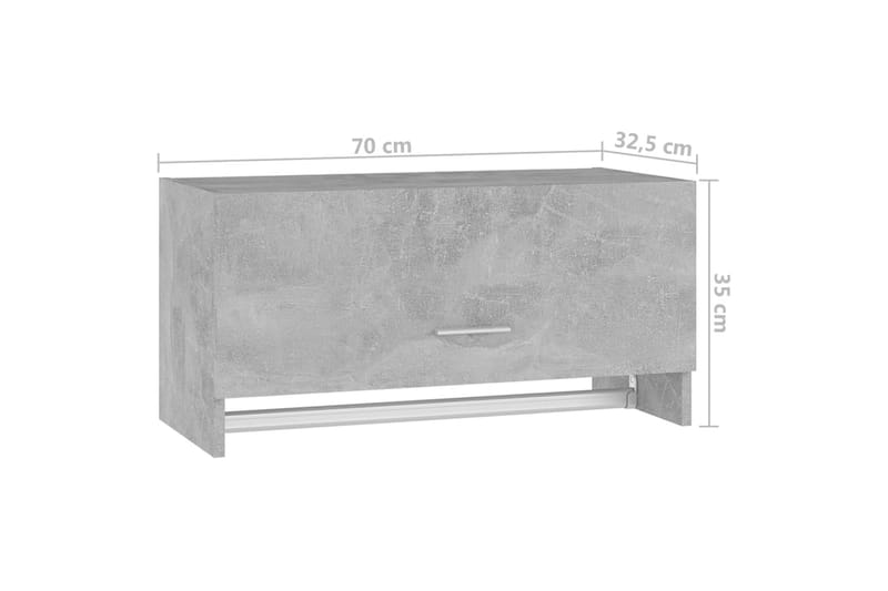 Garderobe betonggrå 70x32,5x35 cm sponplate - Grå - Garderober & garderobesystem - Garderobeskap & klesskap