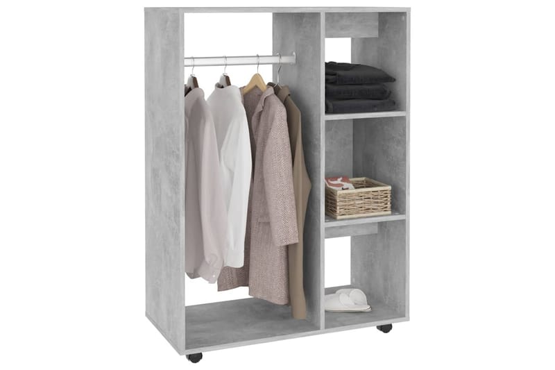 Garderobe betonggrå 80x40x110 cm sponplate - Grå - Garderober & garderobesystem - Garderobeskap & klesskap