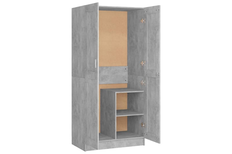 Garderobe betonggrå 82,5x51,5x180 cm sponplate - Grå - Oppbevaring - Klesoppbevaring - Garderober & garderobesystem