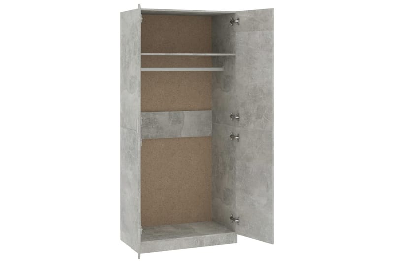 Garderobe betonggrå 90x52x200 cm sponplate - Oppbevaring - Klesoppbevaring - Garderober & garderobesystem