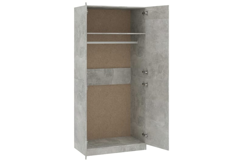 Garderobe betonggrå 90x52x200 cm sponplate - Garderober & garderobesystem - Garderobeskap & klesskap