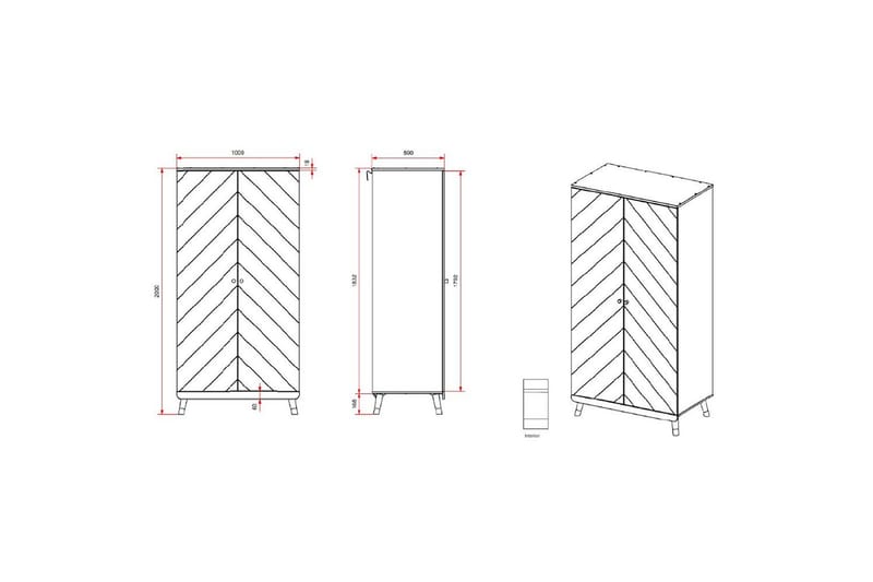 Garderobe Billy Hvit 2-dørs - 2-dørs - Oppbevaring - Klesoppbevaring - Garderober & garderobesystem