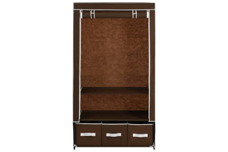 Garderobe brun 87x49x159 cm stoff - Oppbevaring - Klesoppbevaring - Garderober & garderobesystem