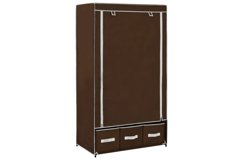 Garderobe brun 87x49x159 cm stoff - Oppbevaring - Klesoppbevaring - Garderober & garderobesystem