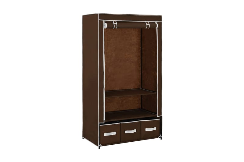 Garderobe brun 87x49x159 cm stoff - Oppbevaring - Klesoppbevaring - Garderober & garderobesystem