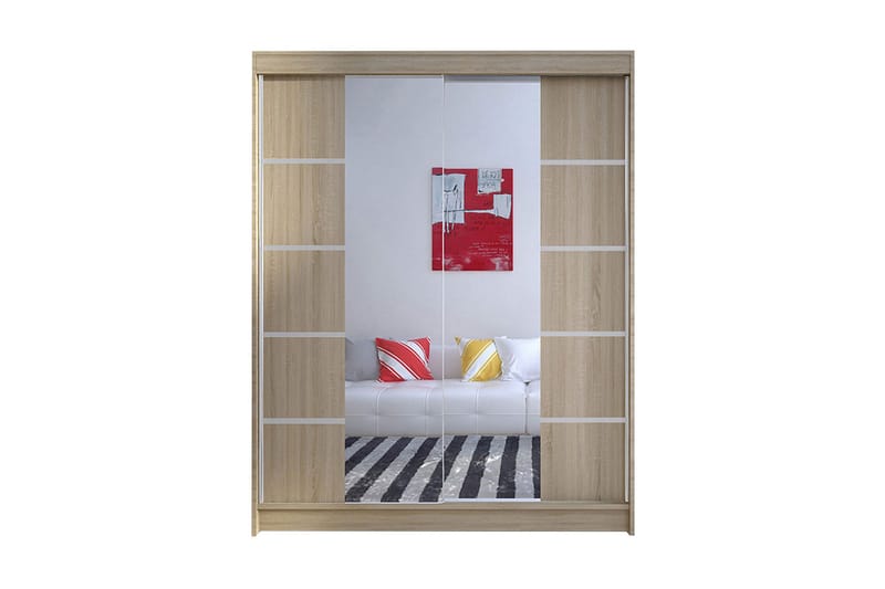 Garderobe Camino LED-belysning - Eik - Oppbevaring - Klesoppbevaring - Garderober & garderobesystem